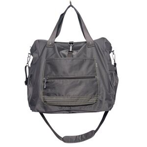 Athleta Cargo Grey‎ Green Gym Yoga Laptop Weekend Tote Bag
